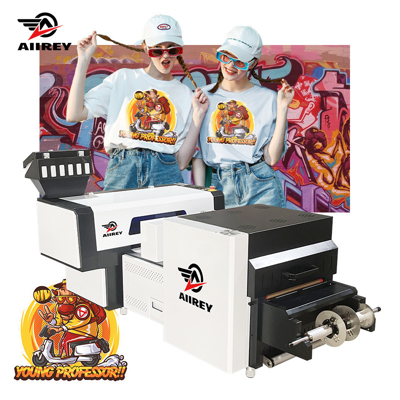 โรงงานขายร้อนใหม่พิมพ์เสื้อยืด Dtf A2 เครื่องพิมพ์ Double Head ความเร็วสูง Rolling Dusting ความร้อน Printer