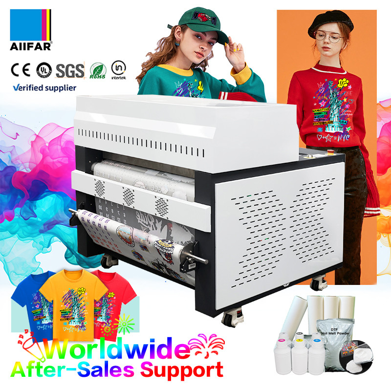 เครื่องปั่นผง DTF ที่ทําความร้อน 3 ขั้นตอน พร้อมระบบผลักดันและคืนผงอัตโนมัติ