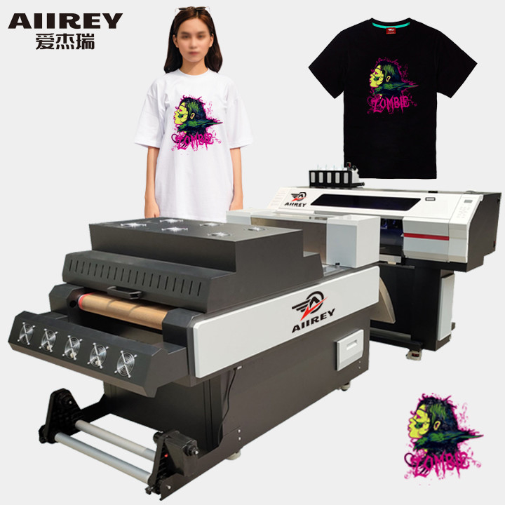 เครื่องพิมพ์ DTF ฟิล์ม PET หัวคู่ I3200 พร้อมเครื่องทำความร้อนสามขั้นตอน