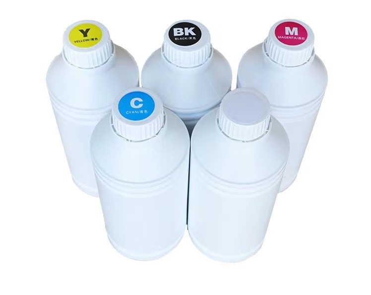 CMYK LC LM DTF หมึกสีเหมาะสำหรับการถ่ายเทฟิล์ม PET ฟิล์มน้ำ
